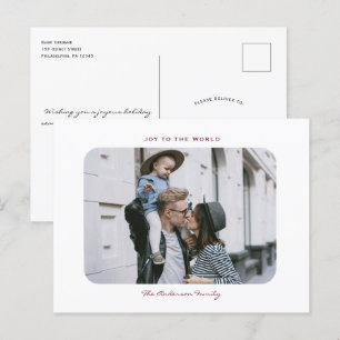 Einfaches, modernes, sauberes Weihnachtsfest-Foto  Postkarte