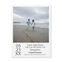 Einfaches, modernes Save the Date Foto White Magne