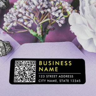 Einfaches modernes schwarzes gelbes Web-Kontakt-QR