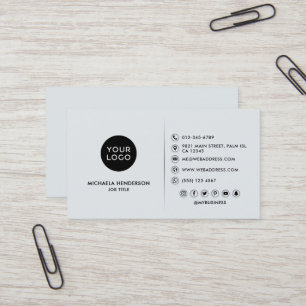 Einfaches modernes schwarzes und cremeweißes Logo  Visitenkarte