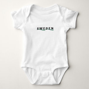 Einfaches modernes Schweden Schwedisches Flaggenla Baby Strampler