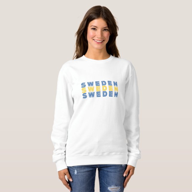 Einfaches modernes Schweden Schwedisches Flaggenla Sweatshirt (Vorne ganz)