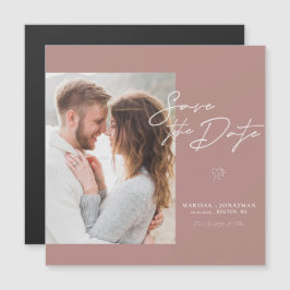 Einfaches modernes Script-Foto Save the Date Magnetkarte