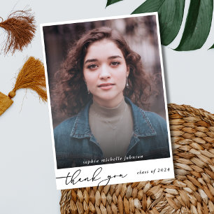 Einfaches modernes Script-Foto Vielen Dank Dankeskarte