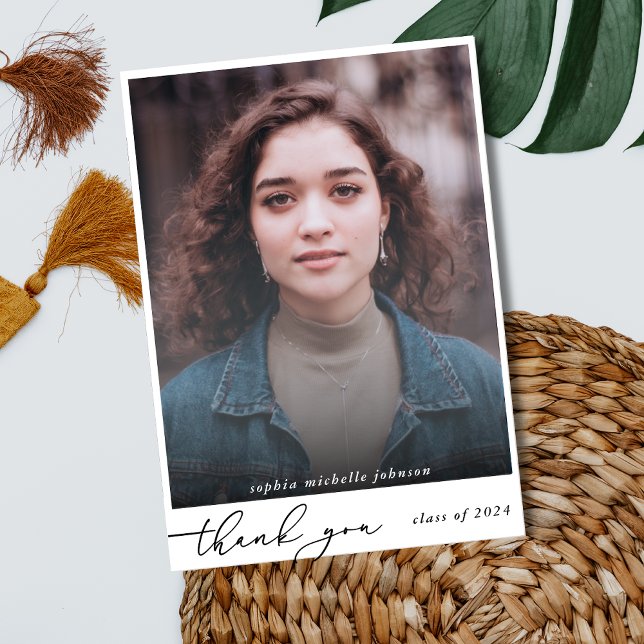 Einfaches modernes Script-Foto Vielen Dank Dankeskarte (Von Creator hochgeladen)