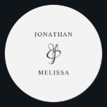 Einfaches, modernes Script-Hochzeitsticker-Siegel Runder Aufkleber<br><div class="desc">Einfaches, modernes Script-Hochzeitsticker-Siegel</div>
