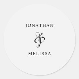Einfaches, modernes Script-Hochzeitsticker-Siegel Runder Aufkleber