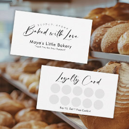 Einfaches modernes Skript Bäckerei-Treueprogramm Visitenkarte