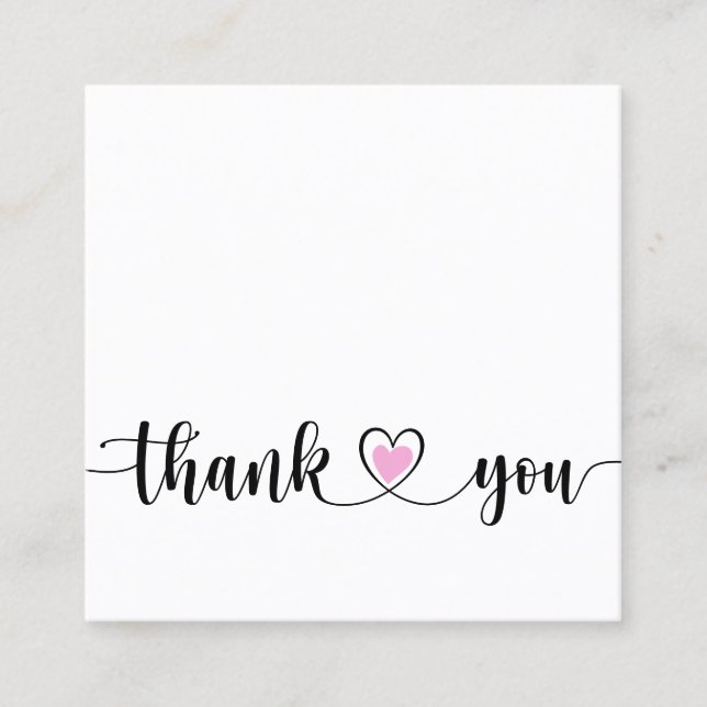 einfaches modernes Skript danke Ihnen für Ihre Bes Quadratische Visitenkarte (Vorderseite)