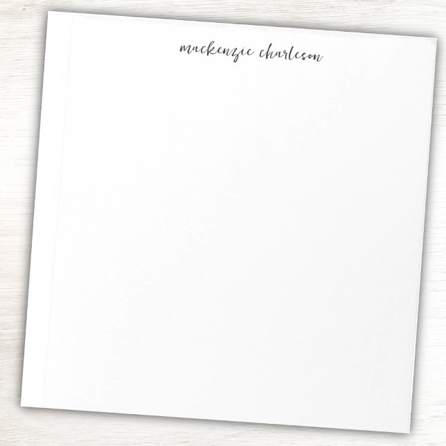 Einfaches modernes Skript personalisierter Name Notizblock (Personalized modern script custom name notepad)