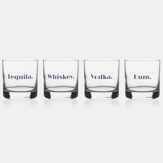 Einfaches, modernes Textdesign Whiskyglas (Vorderseite)
