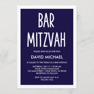 Einfaches modernes Typografie-Bar Mitzvah des Einladung