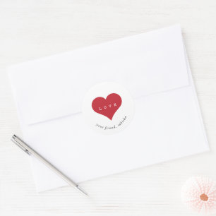 Einfaches modernes Valentinsfest im Kinderklassenz Runder Aufkleber