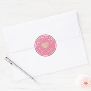 Einfaches modernes Valentinsgeschenk für Kinder im Runder Aufkleber
