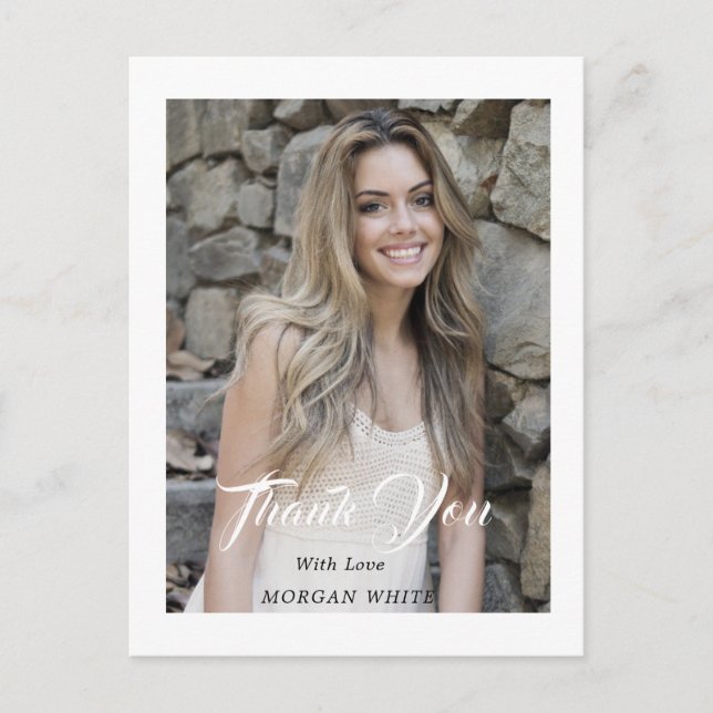 Einfaches, modernes Virtual Abschluss Foto Postkarte (Vorderseite)