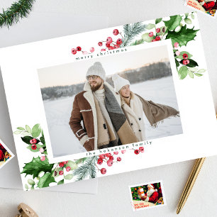 Einfaches modernes Weihnachten Grün Weiße Ein Foto