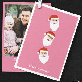 Einfaches modernes Weihnachts-Grafik-Rosa-Weihnach Feiertagskarte