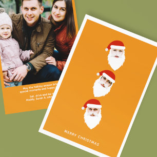 Einfaches modernes Weihnachts-Orangefarbenes Foto Feiertagskarte