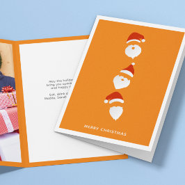 Einfaches modernes Weihnachts-Orangefarbenes Foto Feiertagskarte