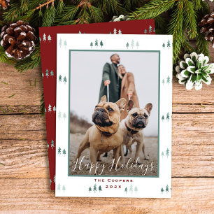 Einfaches, modernes Weihnachtsbaum Happy Holidays Feiertagskarte