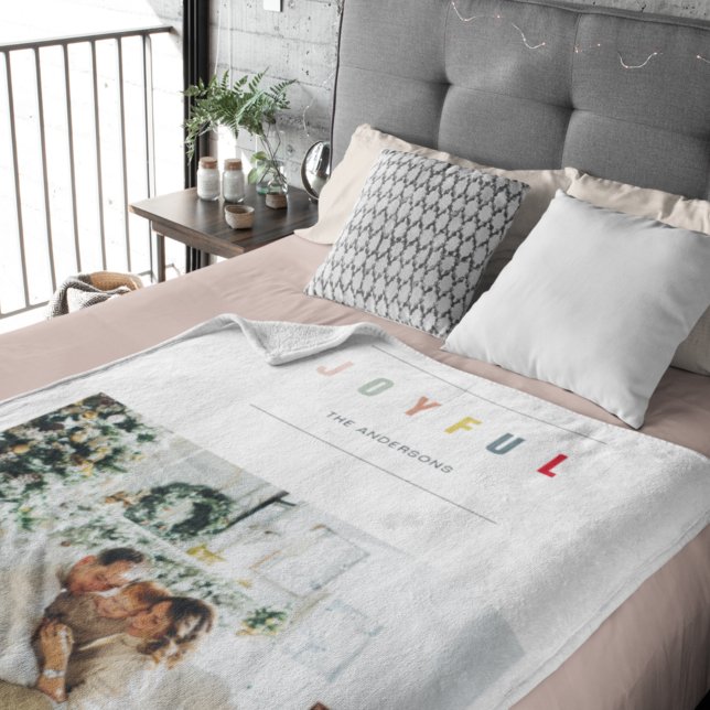 Einfaches modernes WeihnachtsFoto | Feierlicher Ur Fleecedecke (Von Creator hochgeladen)