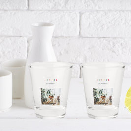 Einfaches modernes WeihnachtsFoto | Feierlicher Ur Schnapsglas