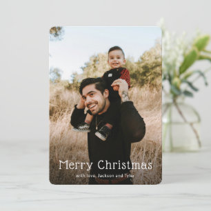 Einfaches modernes Weihnachtsfoto Feiertagskarte