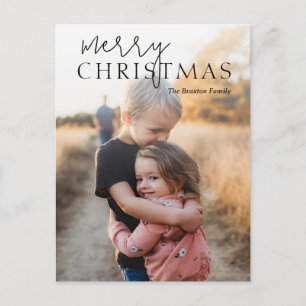 Einfaches modernes Weihnachtsfoto Feiertagspostkarte