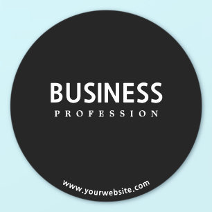 Einfaches, modernes Weiß auf schwarz Runder Aufkleber