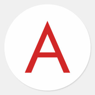 Einfaches modernes weißes rotes Monogramm Anfangsb Runder Aufkleber
