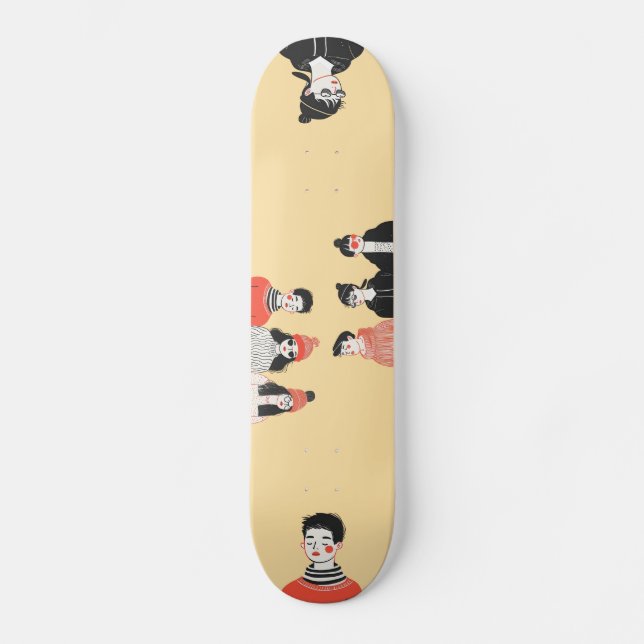 Einfaches, modernes zeichn cooler junger Menschen Skateboard (Vorderseite)