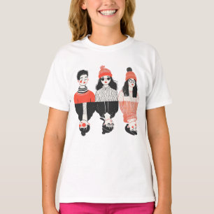 Einfaches, modernes zeichn cooler junger Menschen T-Shirt