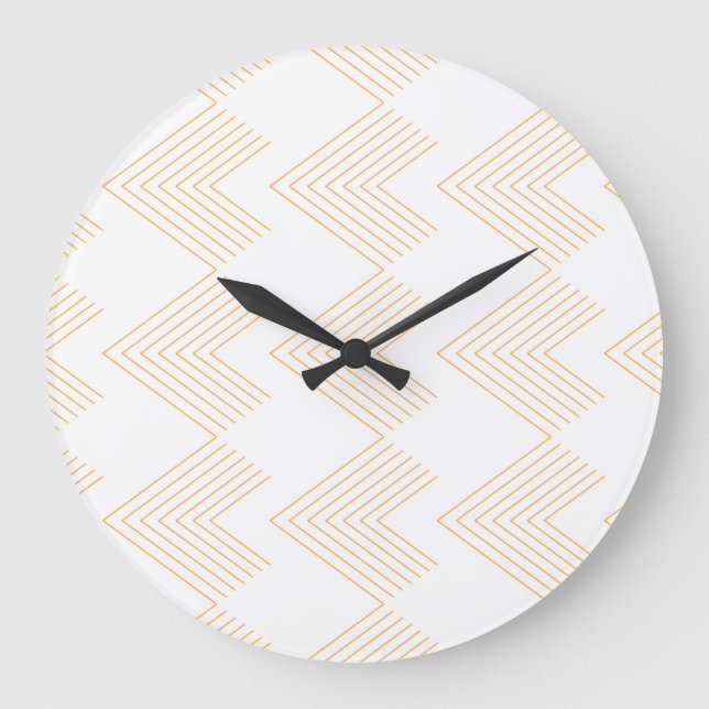 Einfaches, modernes Zickzack Pfeilbild Große Wanduhr (Vorderseite)