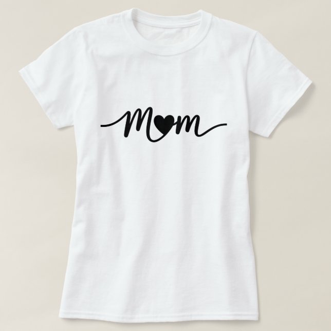 Einfaches Mom Script Herz T-Shirt (Design vorne)