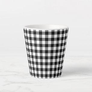 Einfaches monochromes Buffalo-Karo-Muster Milchtasse