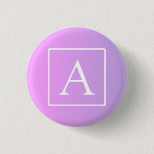 Einfaches Monogramm   Dezent rosa/lila Ombre Button