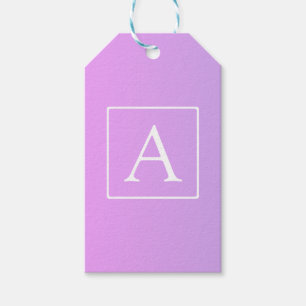 Einfaches Monogramm Dezent rosa/lila Ombre Geschenkanhänger