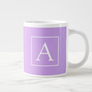 Einfaches Monogramm Dezent rosa/lila Ombre Jumbo-Tasse