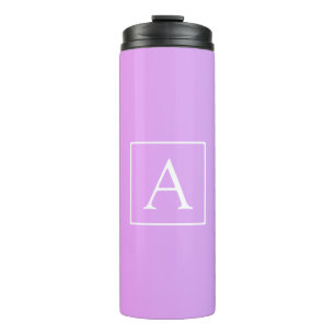 Einfaches Monogramm Dezent rosa/lila Ombre Thermosbecher