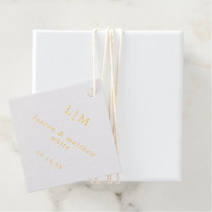 Einfaches Monogramm Elegante Hochzeit Geschenkanhänger