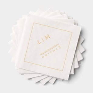 Einfaches Monogramm Elegante Hochzeit Servietten Mit Folie