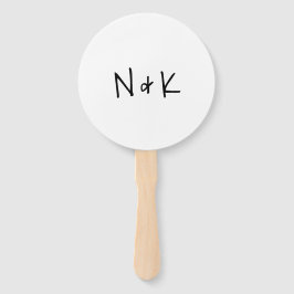 Einfaches Monogramm-Foto Moderne Hochzeit Fächer