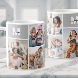 Einfaches Monogramm-Fotocollage Kaffeetasse