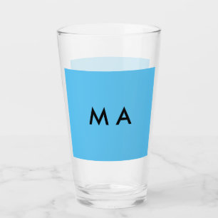 Einfaches Monogramm füge deinen Namensbuchstaben M Glas