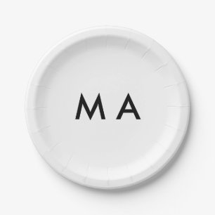 Einfaches Monogramm fügen Sie Ihren Namensbuchstab Pappteller