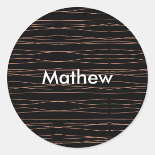 Einfaches Monogramm fügen Sie Ihren Namensbuchstab Runder Aufkleber