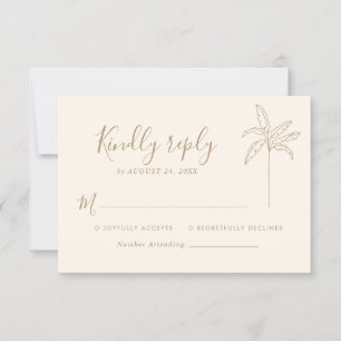 Einfaches Monogramm-Hochzeitslogo Palme RSVP Karte