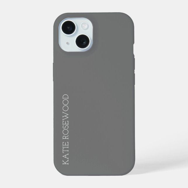 Einfaches Monogramm  iPhone 15 Hülle (Rückseite)