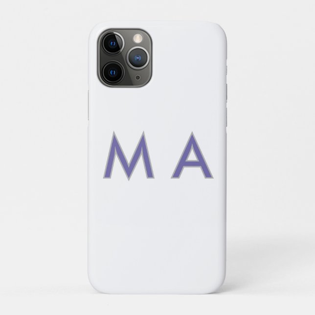 Einfaches Monogramm lila grau fügen Sie Ihren Name Case-Mate iPhone Hülle (Rückseite)