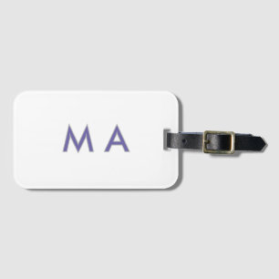 Einfaches Monogramm lila grau fügen Sie Ihren Name Gepäckanhänger